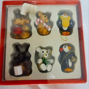 Dakin Vintage Wooden Ornaments set of Six Vintage